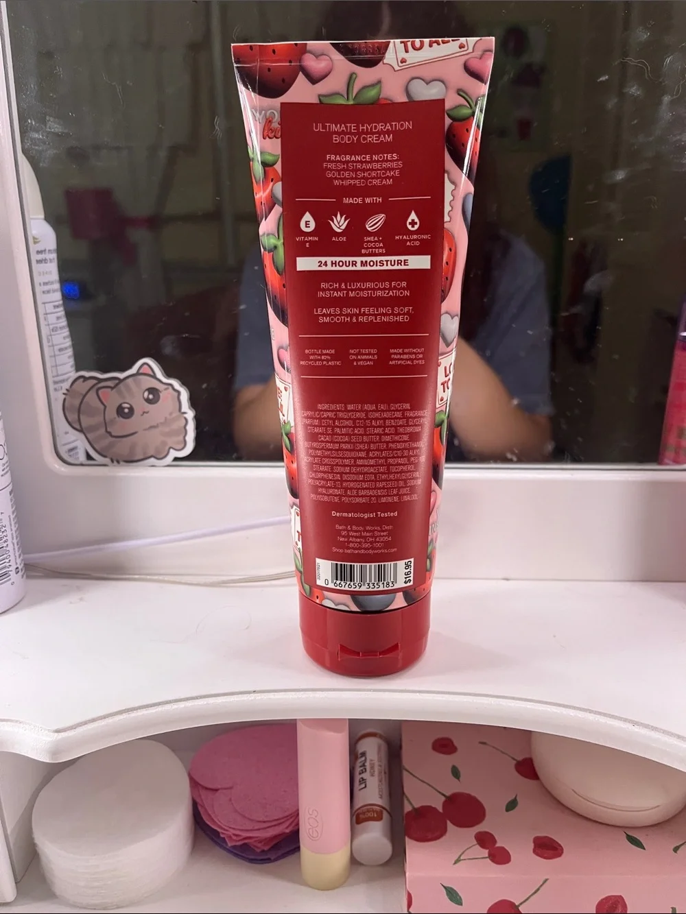 Bath & Body Works Strawberry Pound Cake Body Cream - Pink/Red